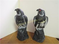 pair plastic hawk figures