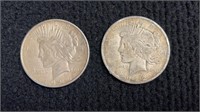 1922 and 1926 Peace dollars