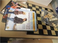 Marble chess set and movies