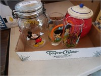 Mickey Mouse Jar & Container and Flintstone