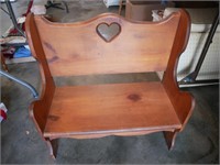 Mid-Century Doll / Childs Wood High Back Bench