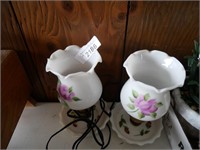 Vintage Ceramic Hand Painted Lamps - Lot of 2