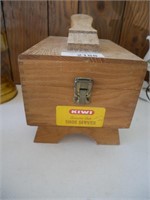 Vintage Kiwi Oak Shoe Server & Polishing Supplies