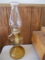 Vintage Gold Glass Lamp approx 19" tall