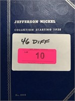 JEFFERSON NICKEL ALBUM 46 DIFFERENT COINS