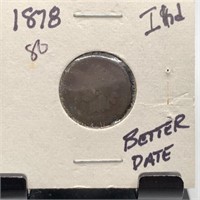 1878 INDIAN HEAD PENNY / CENT BETTER DATE