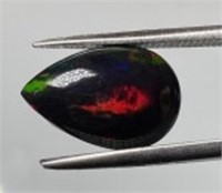 3.10 Cts Pear Cut Ethiopian Natural Black Opal