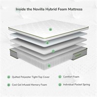 Full Size Mattress, Novilla 10 Inch Hybrid