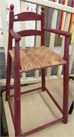 Antique Red Painted High Chair