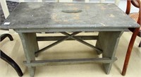 Primitive Gray Painted Step Stool