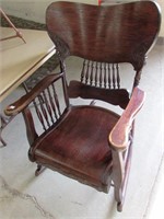 Carved Oak Arm Rocker