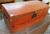 Small Red Grain Painted Dome Top Chest