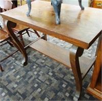 Antique Oak Empire Style Library Table