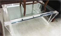 Modern Style Plastic & Glass Coffee Table