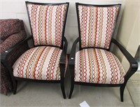 Pair Of Modern Upholstered Arm Chairs