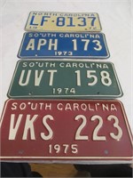 Four 1970's Car Tags