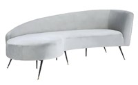 Frankie 86" Velvet Tuxedo Arm Sofa Gry