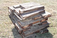 Stack of bridge plank for cribbing