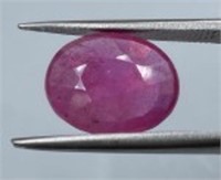 7.10 Cts Oval Cut Natural Ruby