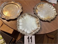 (3) Silver Plate Trays (DR)