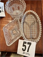 (3) Pieces of Vintage Glassware (DR)
