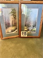 Pair of Framed Prints (Signed & Dated) Burton Dye