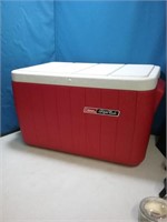 Coleman clean red and white poly light cooler