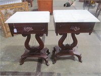 Lyre Based Marble Top Tables