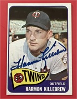 1965 Topps Harmon Killebrew Signed Card
