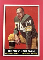 1961 Topps Henry Jordan Rookie Card Packers