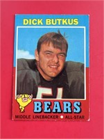 1971 Topps Dick Butkus Card #25 Chicago Bears