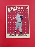 1958 Topps Mickey Mantle All-Star Card #487