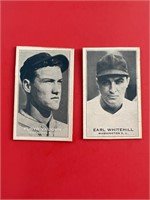 1937 Floyd Vaughn & Earl Whitehill Baseball Cards