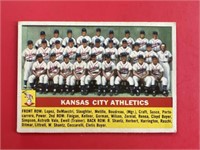 1956 Topps Kansas City Athletics Team Card