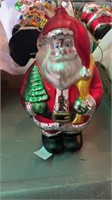 Hand Blown Glass Santa 10 inches tall