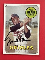 1969 Topps Paul Blair Signed Card #506