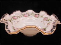 FENTON SILVER CREST HAND PAINTED BOWL  CLEAN