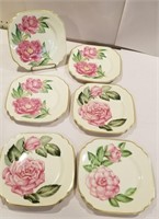 Set 6 Syracuse china plates - rose design