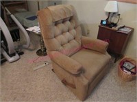Brown La-Z-Boy recliner (basement)