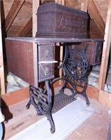 Lot #4779 - Antique treadle base sewing machine