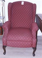 Lot #4847 - Maroon upholstered wingback