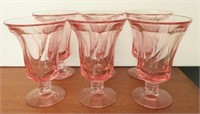 Lot #4871 - Set of (6) pink decorated sorbet