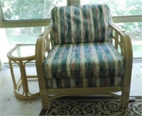 Lot #4882 - Rattan Bentwood arm chair and mat