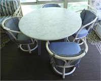 Lot #4884 - Bentwood Rattan Patio table and