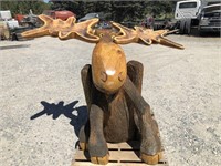 Wooden Moose Carving, Approx. 5' x 68"