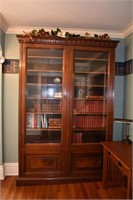 LARGE BOOKCASE- NO CONTENTS- BOTTOM HAS BEEN CUT