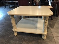 CREAM SQUARE COFFEE TABLE- HAS SOME WEAR