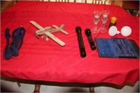 Scribe kit, Maglight, Homemade wood plane,