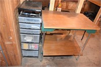 WORK TABLE & FULL PARTS CABINET ! -SHD