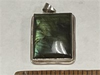 Stone Pendant Silver unmarked 17.9 DWT